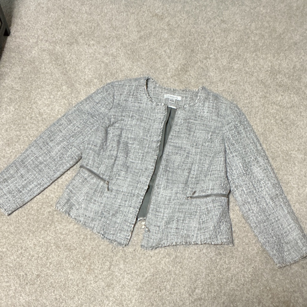 Liz Claiborne Women's Light Gray Tweed Blazer